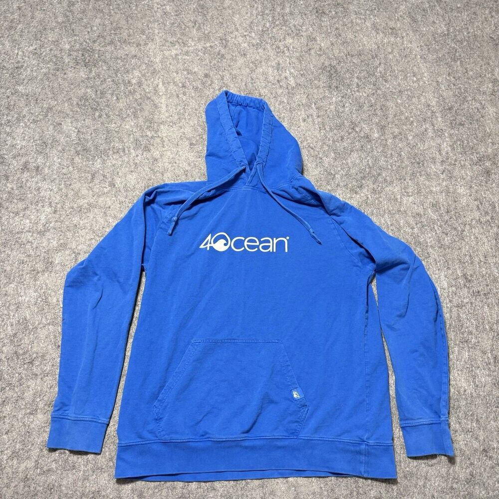 4ocean Pullover Hoodie Royal Blue Size M/L Sweatshirt Mens 100% Organic Cotton